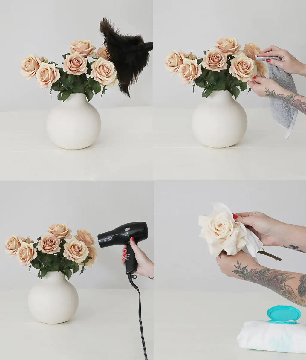 how to clean silk flowers